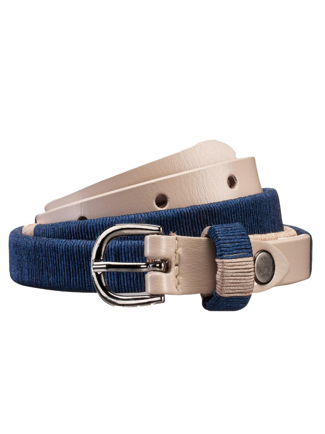 Luisa Cerano smalle leren riem-Buitenmateriaal: 65% rundleer, 35% polyester-DAMES ACCESSOIRES-Blauw