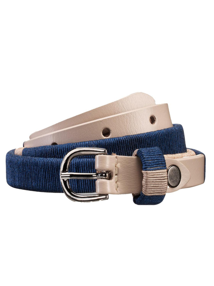 Luisa Cerano smalle leren riem-Buitenmateriaal: 65% rundleer, 35% polyester-DAMES ACCESSOIRES-Blauw