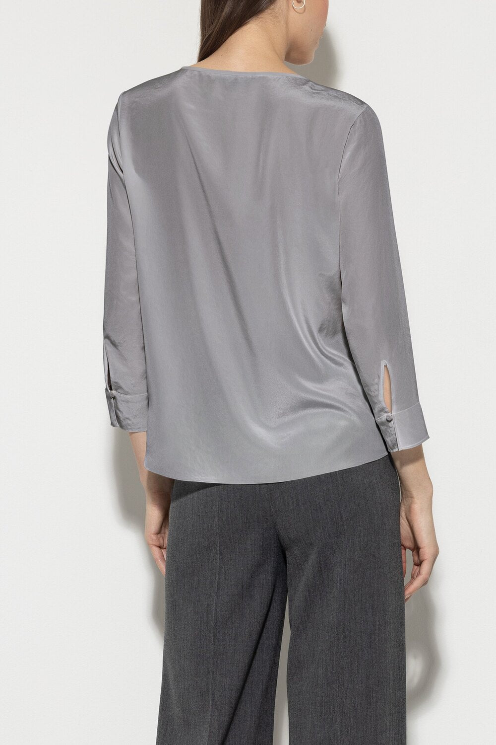 Luisa Cerano soepele blouse-100% Polyester-DAMES TOPS & BLOUSES-Grijs