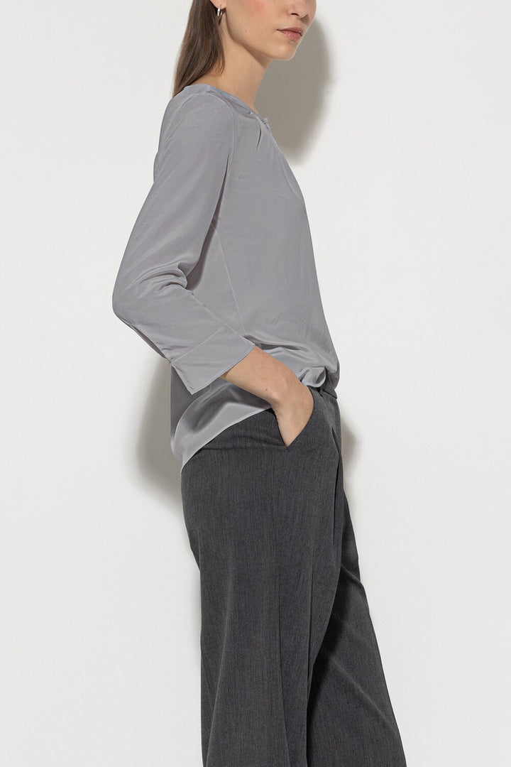 Luisa Cerano soepele blouse-100% Polyester-DAMES TOPS & BLOUSES-Grijs