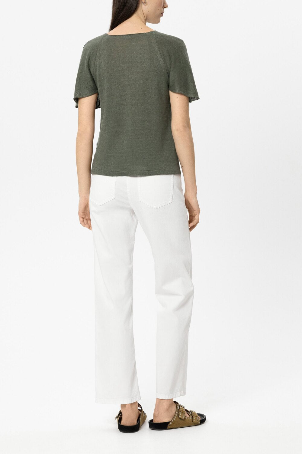 Luisa Cerano Straight denim met dubbele tailleband-65% katoen, 29% tencel, 4% elastisch polyamide, 2% elastaan-DAMES BROE