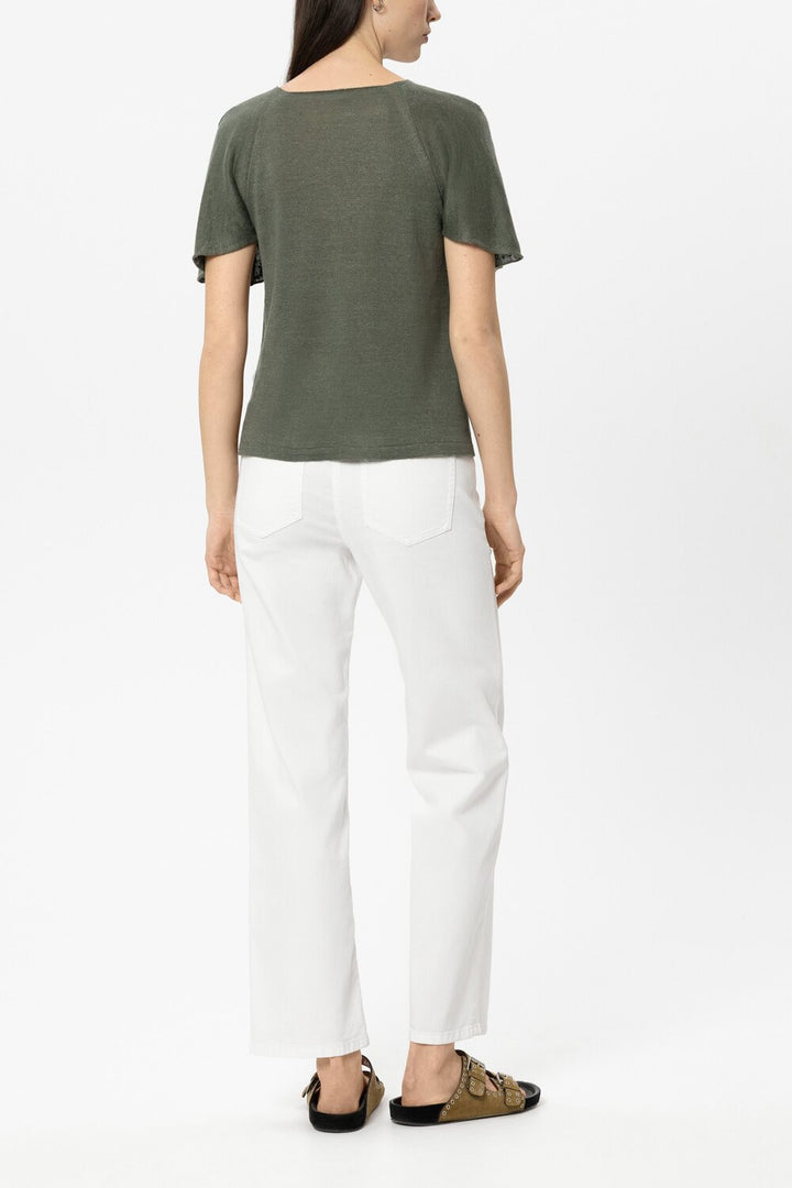 Luisa Cerano Straight denim met dubbele tailleband-65% katoen, 29% tencel, 4% elastisch polyamide, 2% elastaan-DAMES BROE