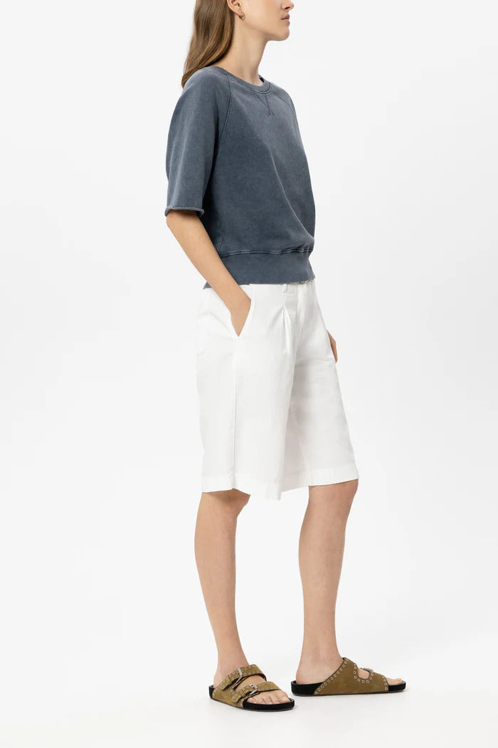 Luisa Cerano sweatshirt met ronde hals – Blauw-100% katoen-DAMES TOPS & BLOUSES-Blauw