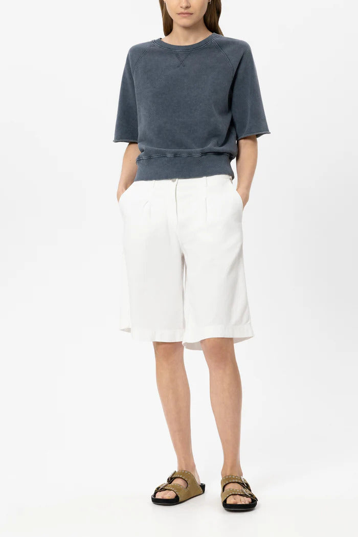 Luisa Cerano sweatshirt met ronde hals – Blauw-100% katoen-DAMES TOPS & BLOUSES-Blauw