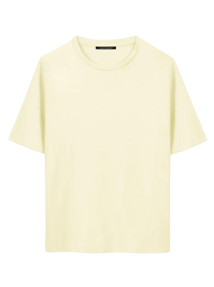 Luisa Cerano T-shirt – Geel-100% katoen-DAMES TOPS & BLOUSES-Geel