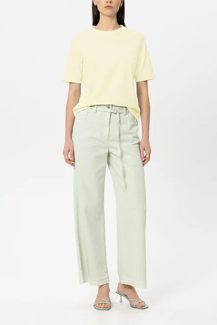 Luisa Cerano T-shirt – Geel-100% katoen-DAMES TOPS & BLOUSES-Geel