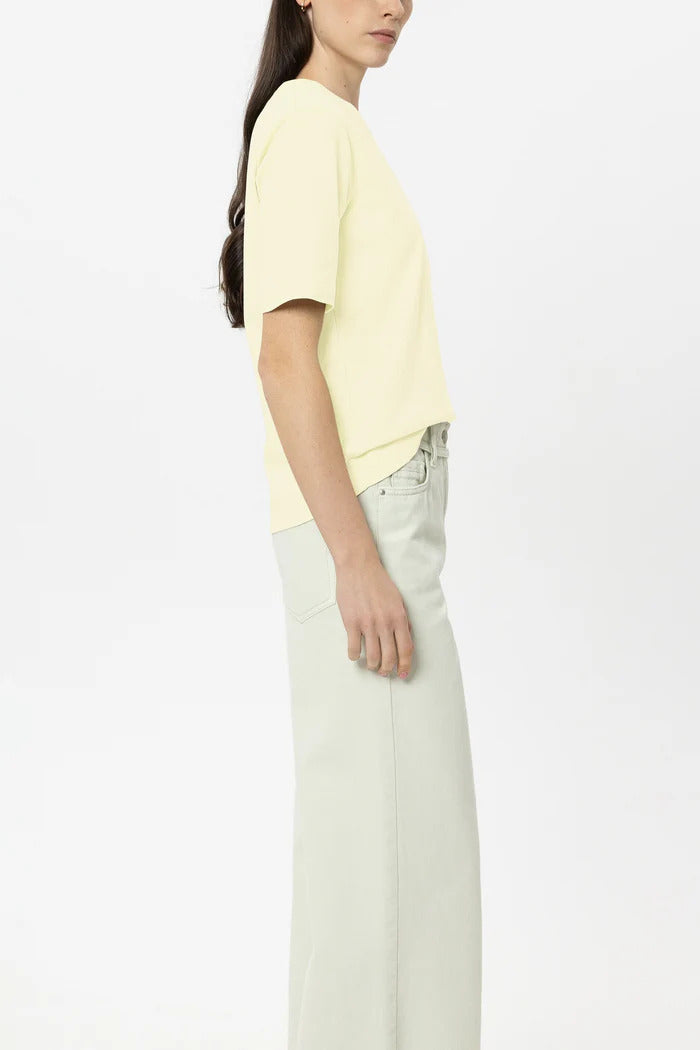 Luisa Cerano T-shirt – Geel-100% katoen-DAMES TOPS & BLOUSES-Geel