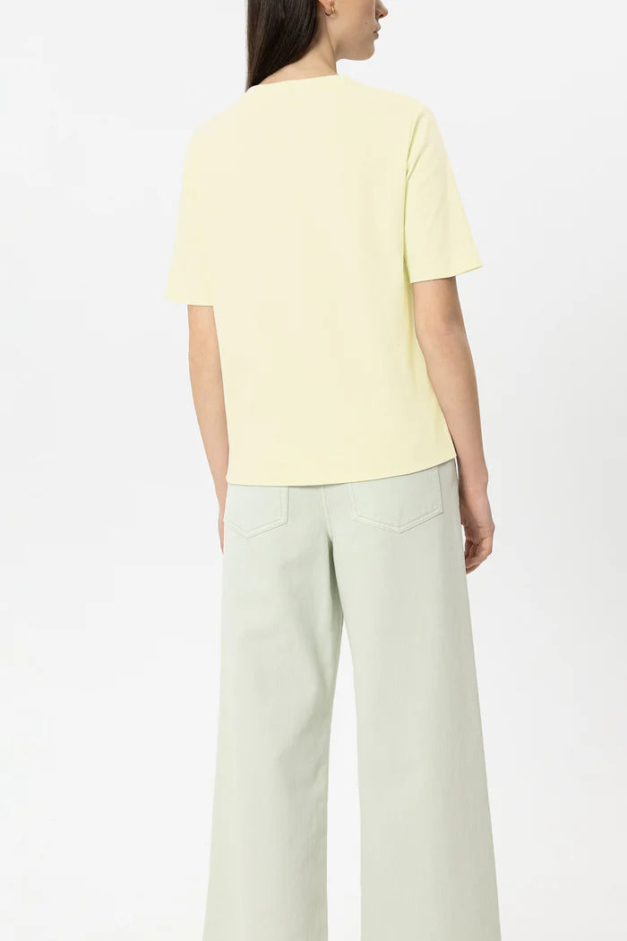 Luisa Cerano T-shirt – Geel-100% katoen-DAMES TOPS & BLOUSES-Geel