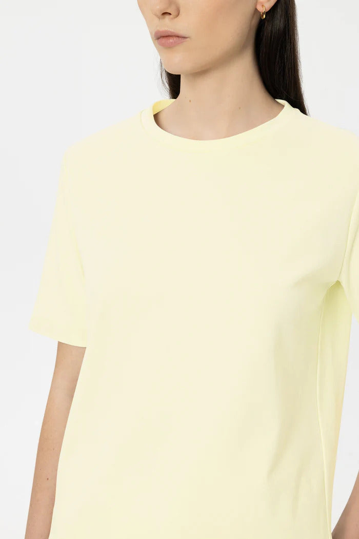 Luisa Cerano T-shirt – Geel-100% katoen-DAMES TOPS & BLOUSES-Geel