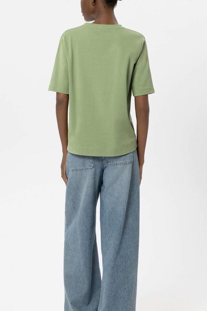 Luisa Cerano T-shirt – Groen-100% katoen-DAMES TOPS & BLOUSES-Groen