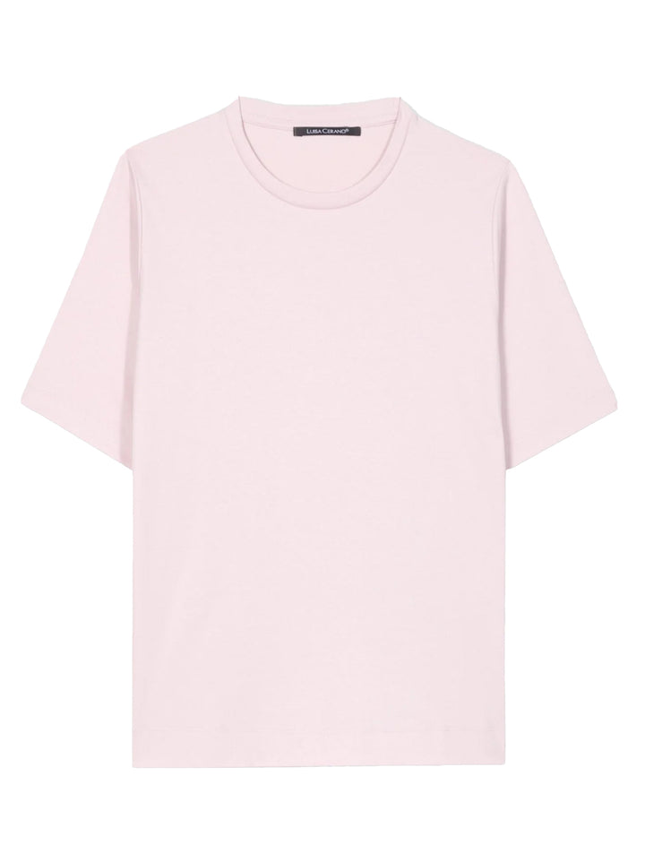 Luisa Cerano T‑shirt korte mouw – Roze-100% katoen-DAMES TOPS & BLOUSES-Roze