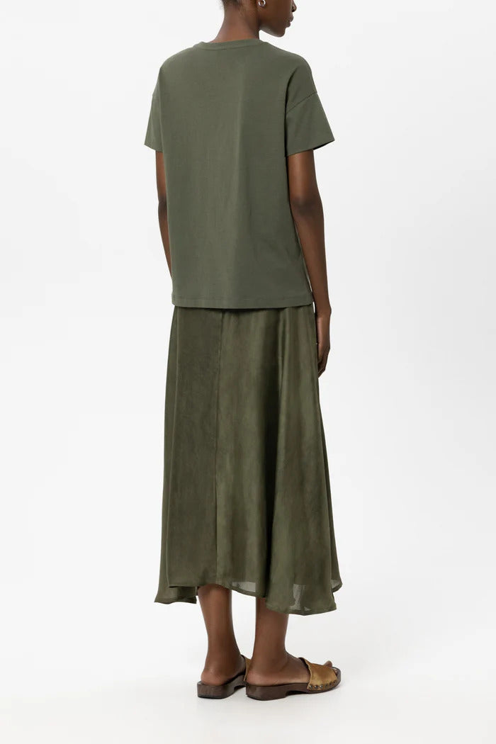 Luisa Cerano T-shirt met bloemen – Groen-100% katoen-DAMES TOPS & BLOUSES-Groen