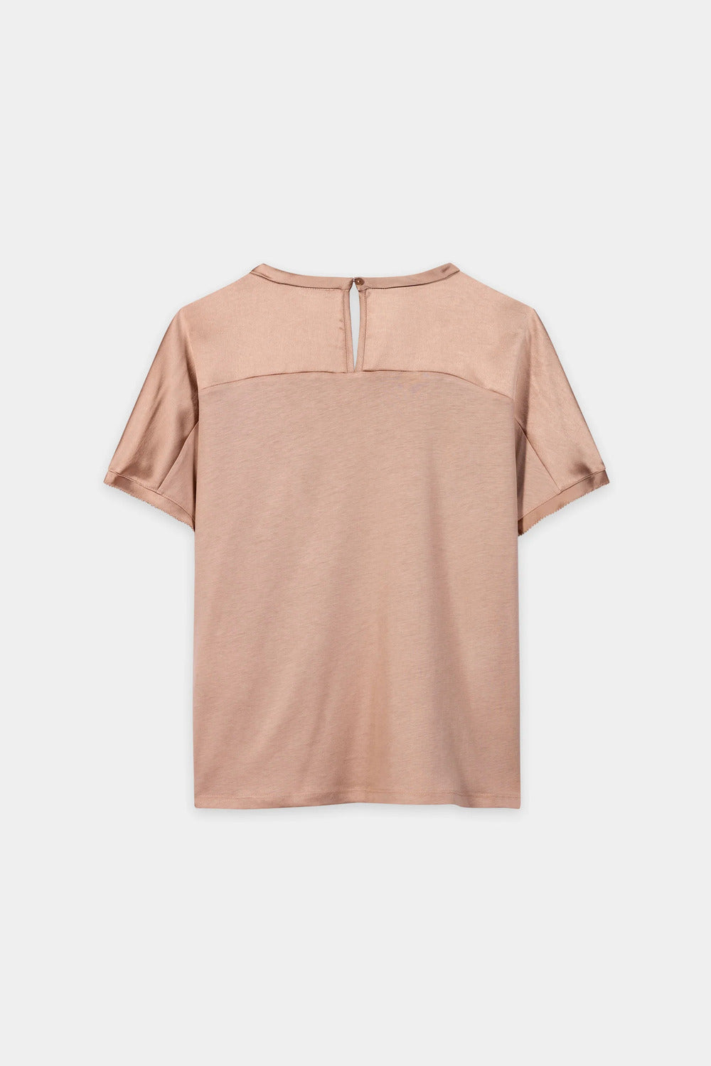Luisa Cerano T-shirt met Naaddetails – Beige-100% polyester-DAMES TOPS & BLOUSES-Beige