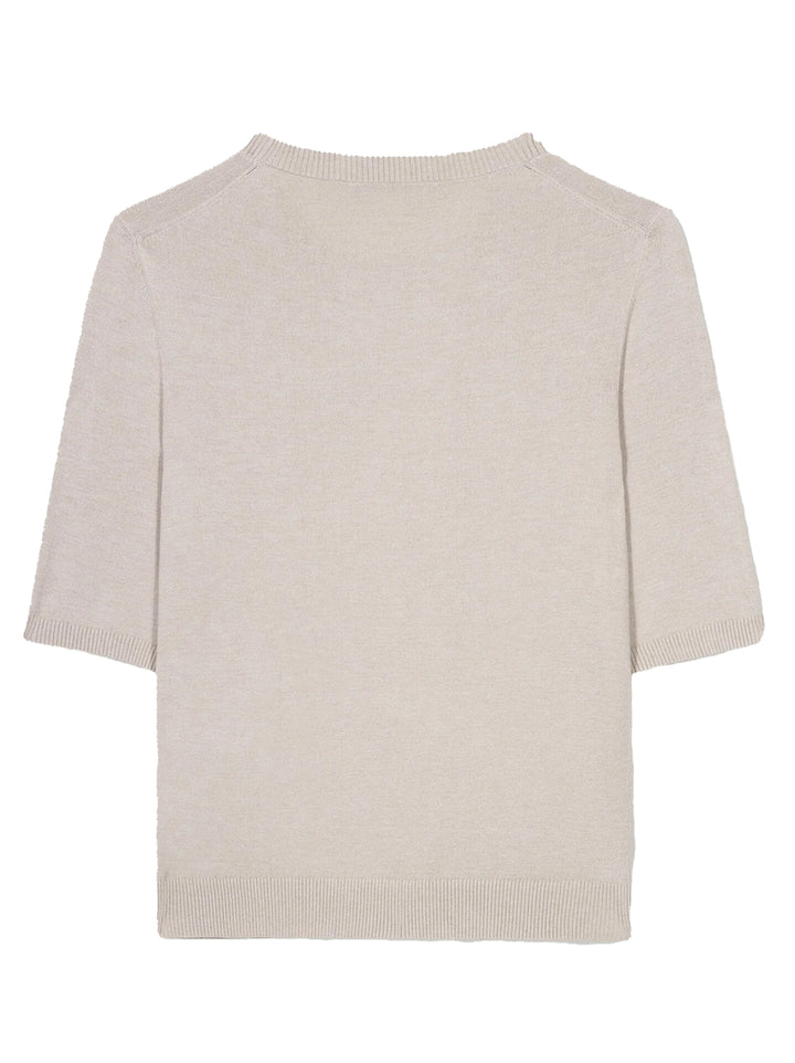 Luisa Cerano Top – Beige-43% viscose, 42% polyamide, 15% wool-DAMES TOPS & BLOUSES-Beige