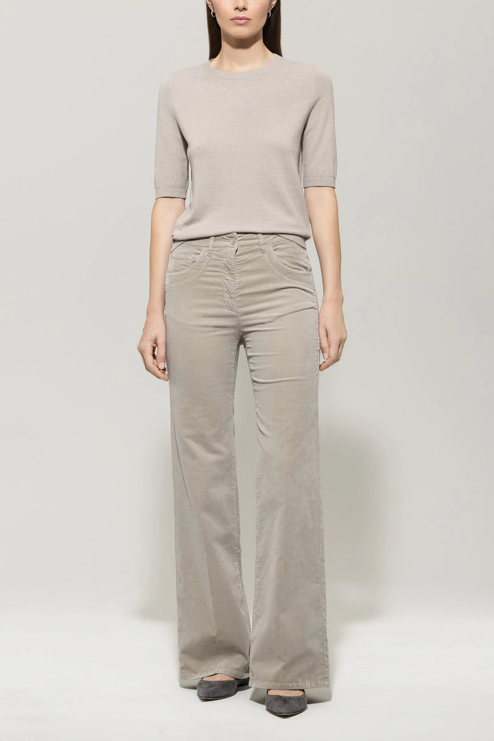 Luisa Cerano Top – Beige-43% viscose, 42% polyamide, 15% wool-DAMES TOPS & BLOUSES-Beige