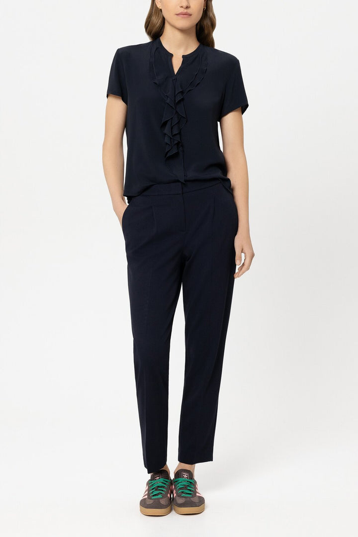 Luisa Cerano Top – Blauw-69% acetaat, 31% zijde-DAMES TOPS & BLOUSES-Blauw