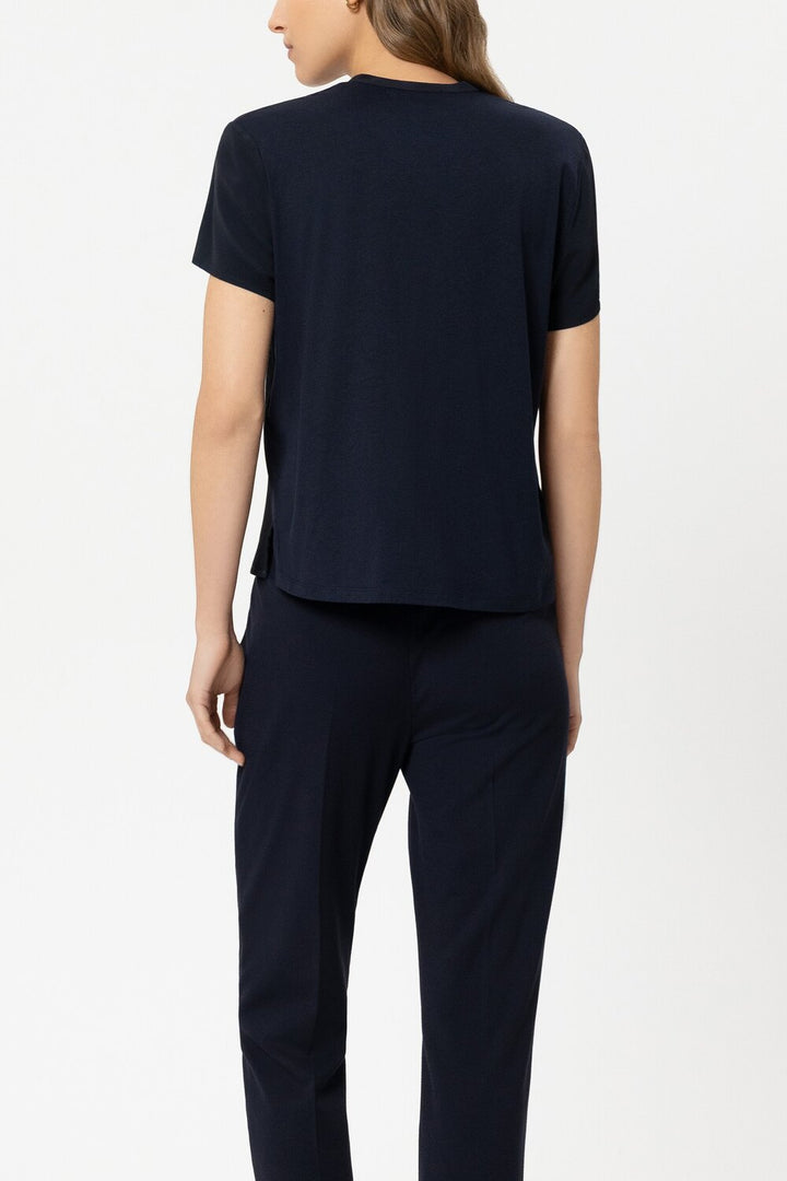 Luisa Cerano Top – Blauw-69% acetaat, 31% zijde-DAMES TOPS & BLOUSES-Blauw