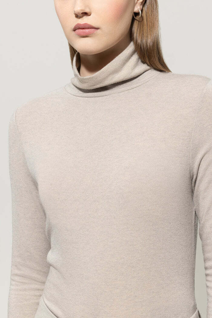 Luisa Cerano Top – Grijs-68% lyocell, 28% wool, 4% elastane-DAMES TOPS & BLOUSES-Grijs