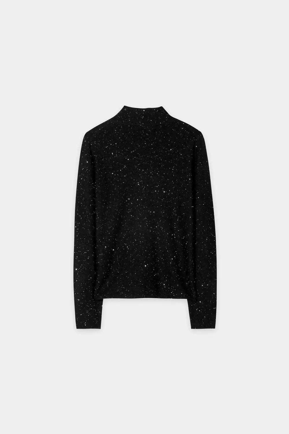 Luisa Cerano Top met Pailletten – Zwart-42% polyamide, 34% wol, 14% lyocell, 8% alpaca, 2% andere vezels-DAMES TOPS & BLO