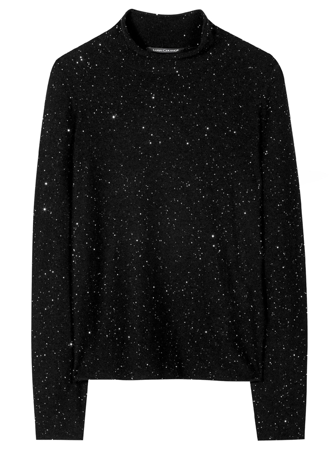 Luisa Cerano Top met Pailletten – Zwart-42% polyamide, 34% wol, 14% lyocell, 8% alpaca, 2% andere vezels-DAMES TOPS & BLO