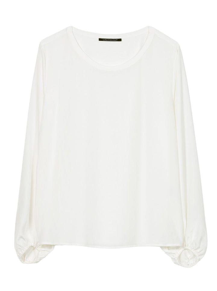 Luisa Cerano – Top Wit-100% polyester-DAMES TOPS & BLOUSES-Wit