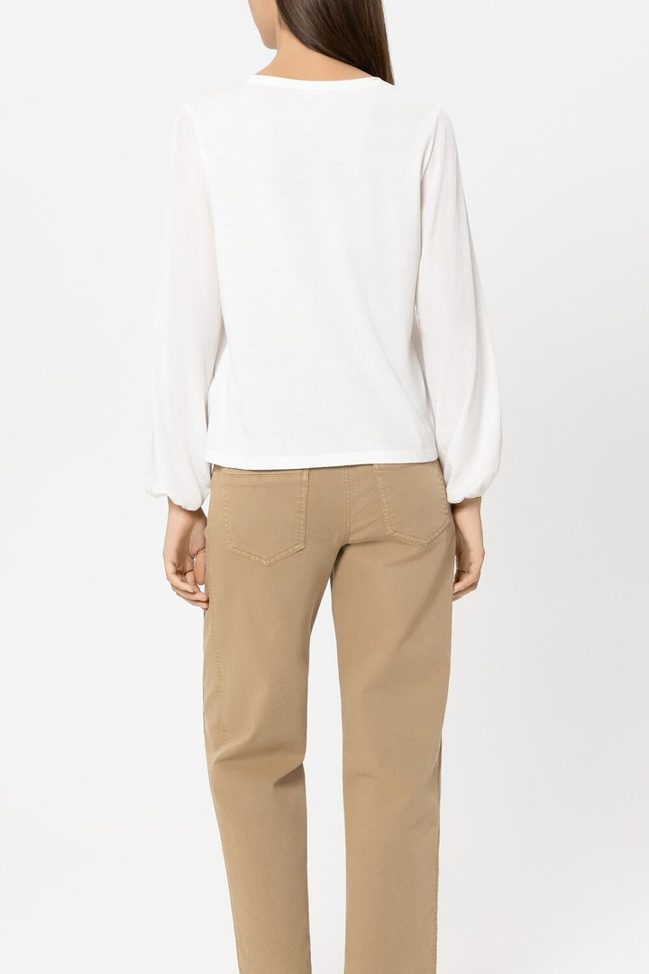 Luisa Cerano – Top Wit-100% polyester-DAMES TOPS & BLOUSES-Wit