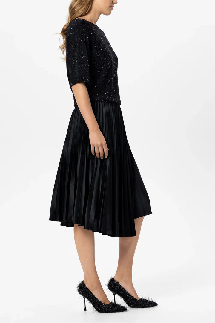 Luisa Cerano Top – Zwart-42% polyamide, 34% wol, 14% lyocell, 8% alpaca, 2% andere vezels-DAMES TOPS & BLOUSES-Zwart