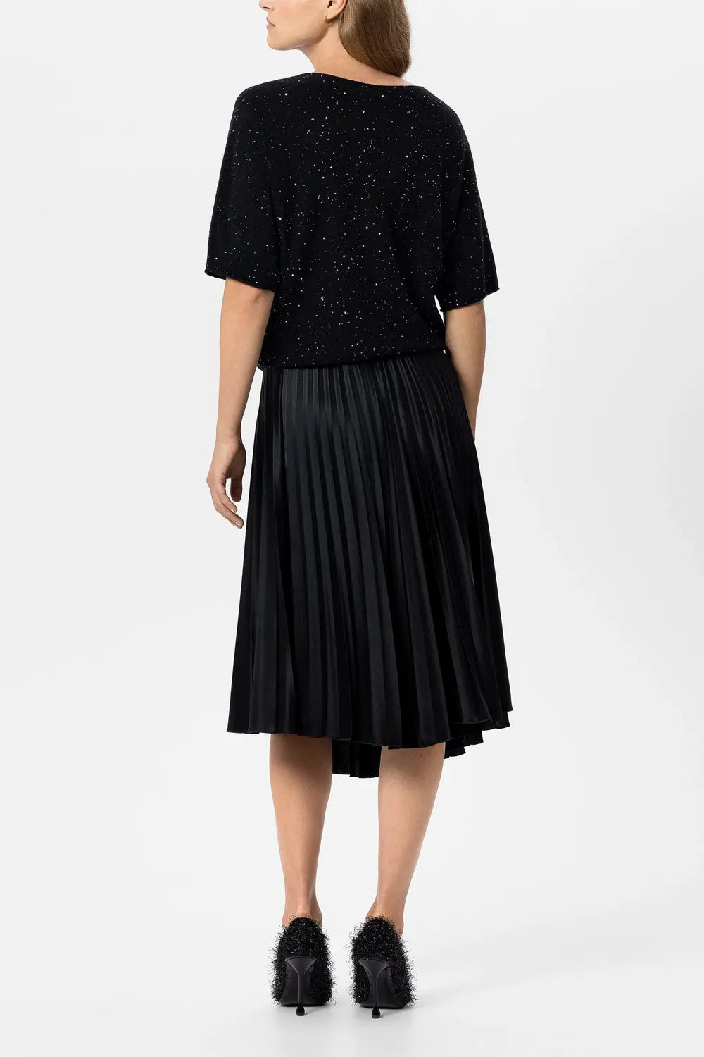 Luisa Cerano Top – Zwart-42% polyamide, 34% wol, 14% lyocell, 8% alpaca, 2% andere vezels-DAMES TOPS & BLOUSES-Zwart