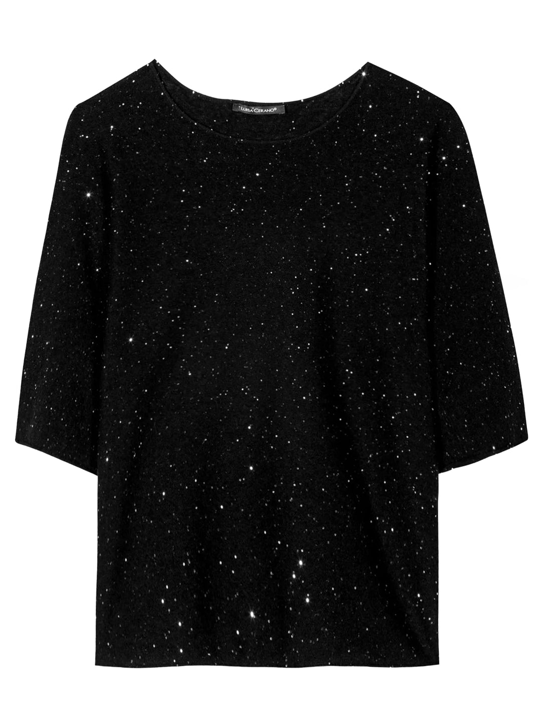 Luisa Cerano Top – Zwart-42% polyamide, 34% wol, 14% lyocell, 8% alpaca, 2% andere vezels-DAMES TOPS & BLOUSES-Zwart