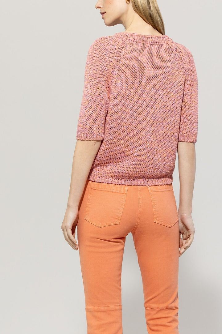 Luisa Cerano trui-40% linnen, 30% katoen, 27% polyamide -DAMES TRUIEN & VESTEN-Roze