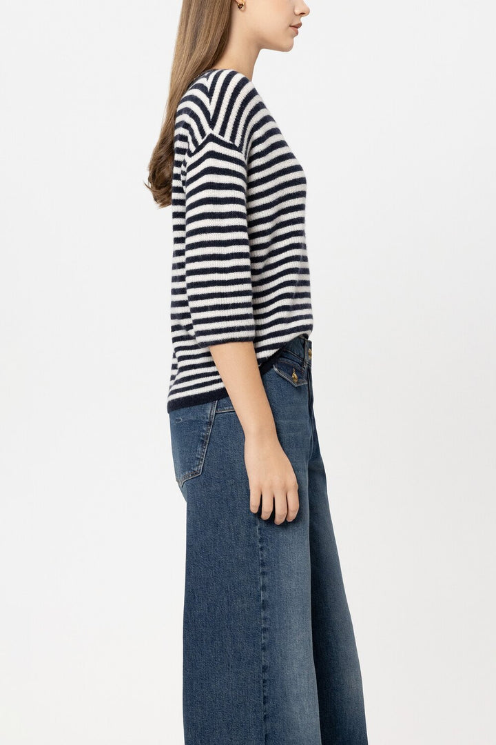 Luisa Cerano Trui – Blauw-35% polyamide, 30% lyocell, 15% wol, 15% alpaca-DAMES TRUIEN & VESTEN-Blauw