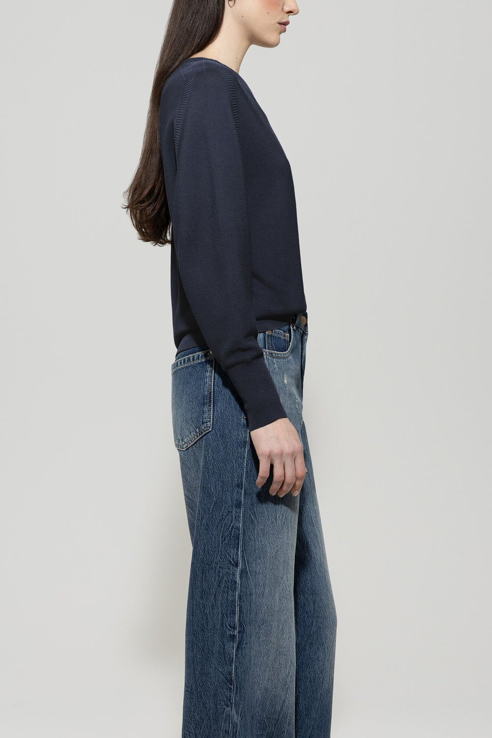 Luisa Cerano Trui – Blauw-65% katoen, 35% polyamide-DAMES TRUIEN & VESTEN-Blauw