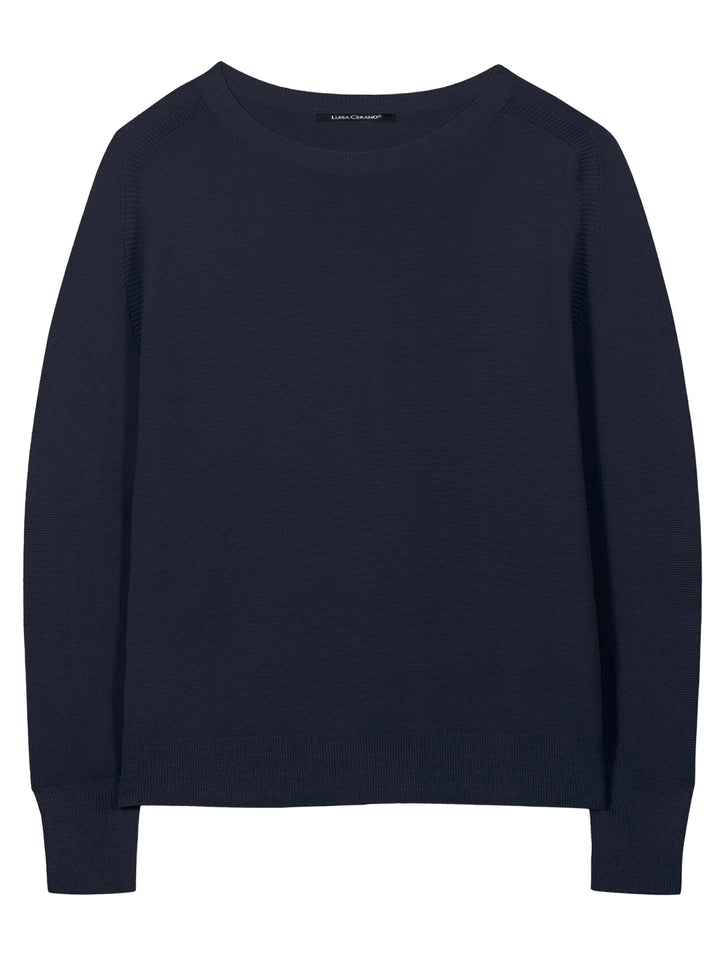 Luisa Cerano Trui – Blauw-65% katoen, 35% polyamide-DAMES TRUIEN & VESTEN-Blauw