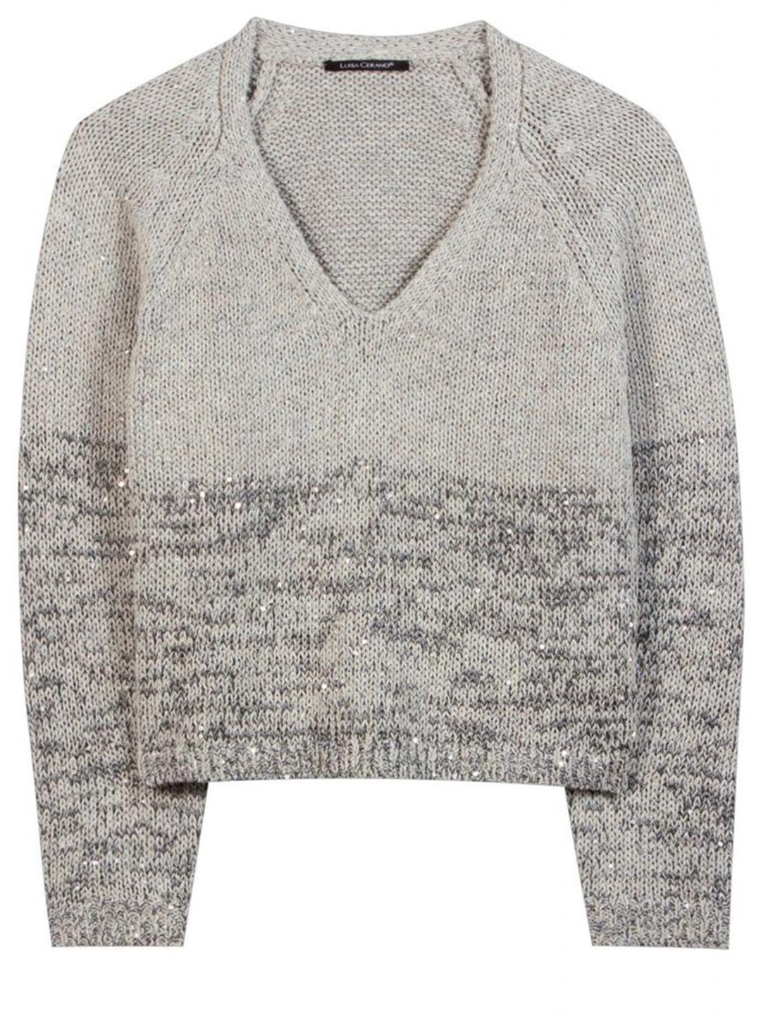 Luisa Cerano trui degradé-Buitenmateriaal: 41% polyester, 35% katoen, 13% linnen, 10% polyamide, 1% andere vezels-DAMES TRUIEN & VESTEN-Grijs