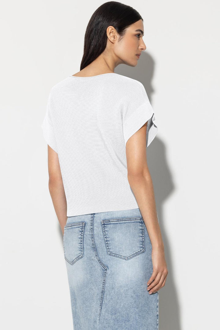 Luisa Cerano trui katoenmix-66% katoen, 34% polyamide-DAMES TRUIEN & VESTEN-Wit