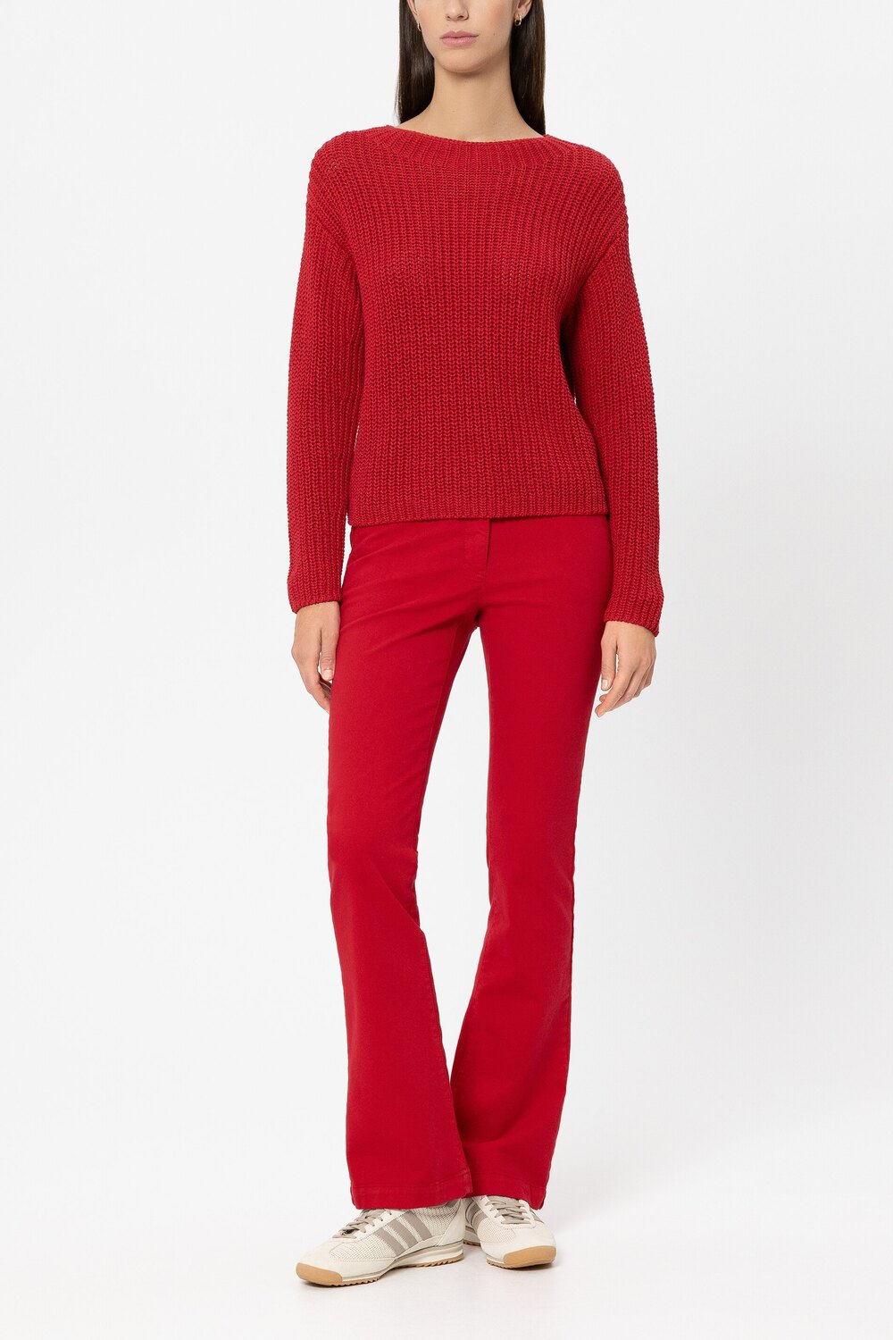 Luisa Cerano Trui – Rood-40% linnen, 33% katoen, 27% polyamide-DAMES TRUIEN & VESTEN-Rood