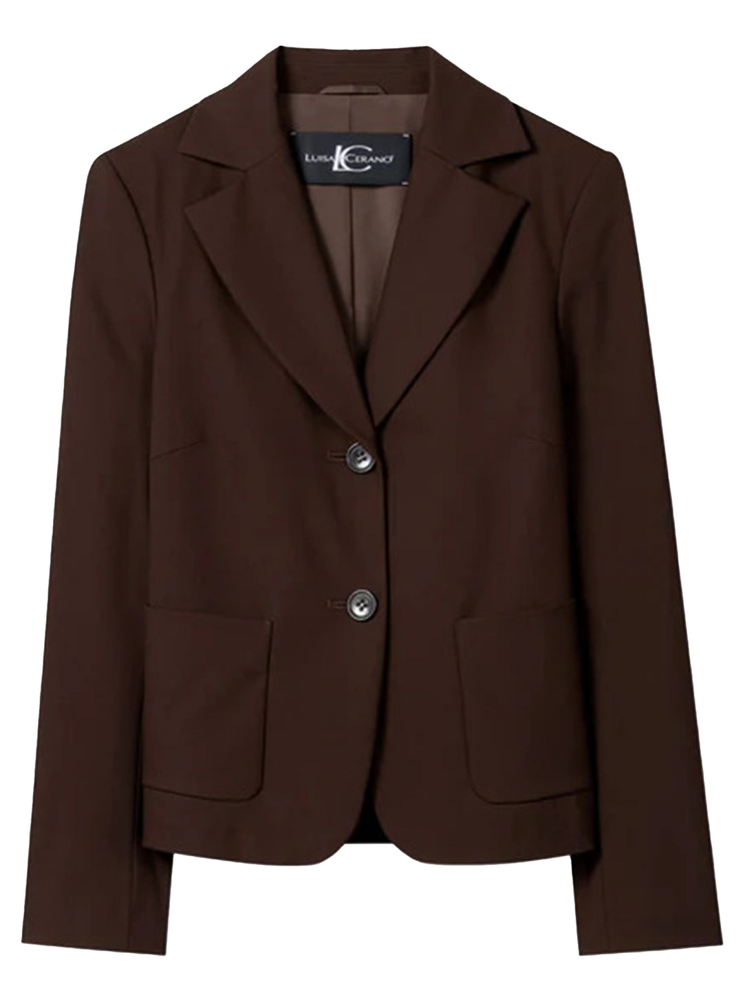 Luisa Cerano Twee-Knoops Blazer – Bruin-67% polyester, 29% viscose, 4% elastaan-DAMES BLAZERS & JASJES-Bruin