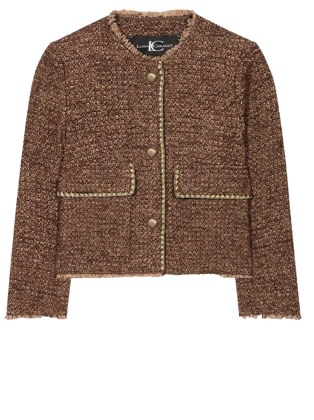 Luisa Cerano tweedjasje metallic effect-Buitenstof: 43% polyester, 25% wol, 25% polyacryl, 4% zijde, 2% andere vezels, 1%