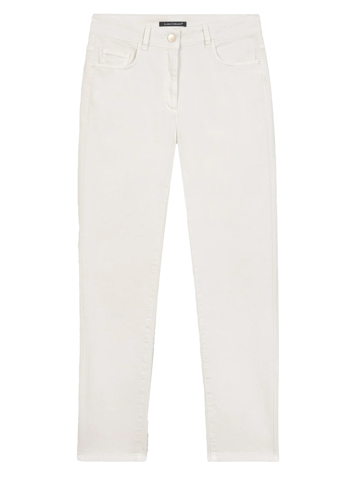 Luisa Cerano twill-colour denim-83% katoen, 15% elastomultiester, 2% elastaan-DAMES BROEKEN-Beige