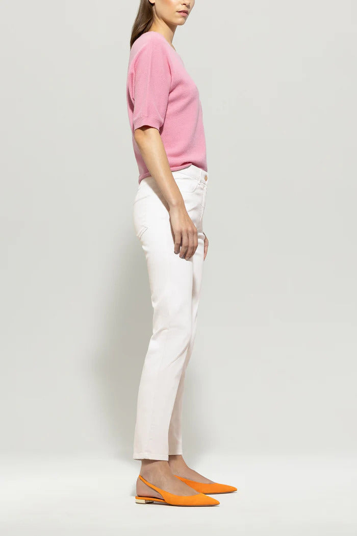 Luisa Cerano twill-colour denim-83% katoen, 15% elastomultiester, 2% elastaan-DAMES BROEKEN-Beige