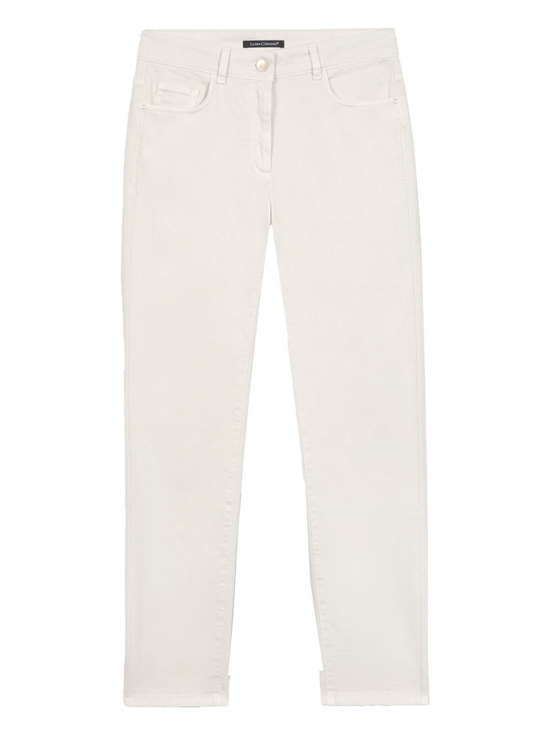 Luisa Cerano twill-kleur denim-Buitenstof: 83% katoen, 15% elastomultiester, 2% elastaan<br />-DAMES BROEKEN-Room