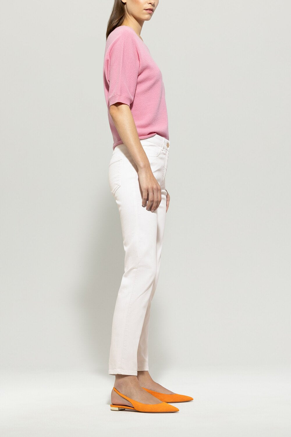 Luisa Cerano twill-kleur denim-Buitenstof: 83% katoen, 15% elastomultiester, 2% elastaan<br />-DAMES BROEKEN-Room