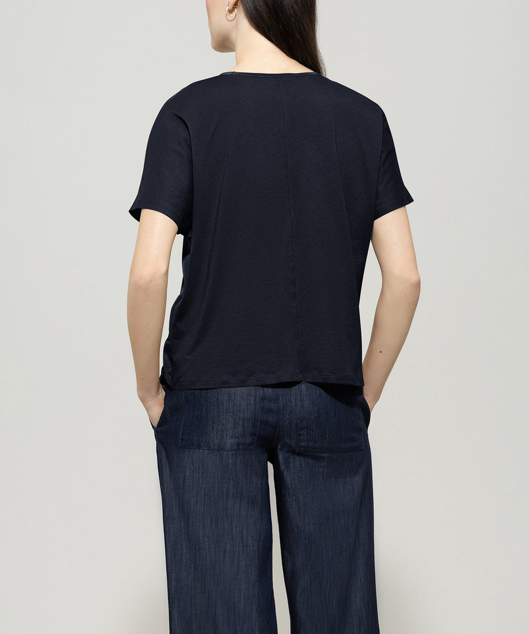 Luisa Cerano V-neck Blouse – Blauw-100% polyester-DAMES TOPS & BLOUSES-Blauw