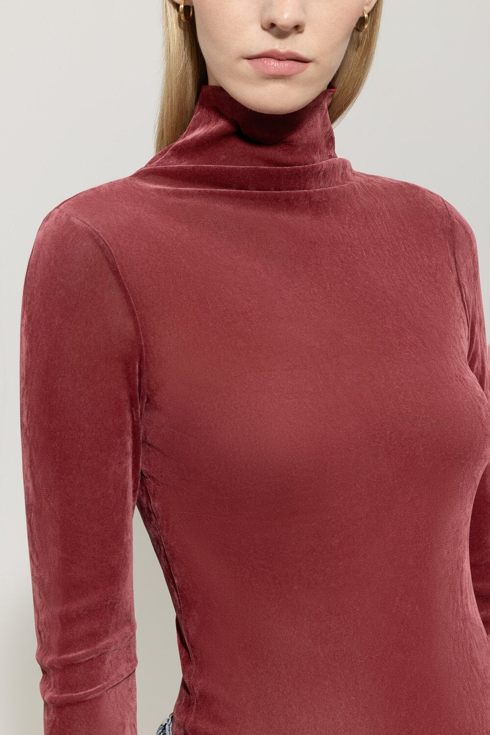 Luisa Cerano Velours Coltrui – Bordeaux-60% polyamide, 40% viscose-DAMES TRUIEN & VESTEN-Rood