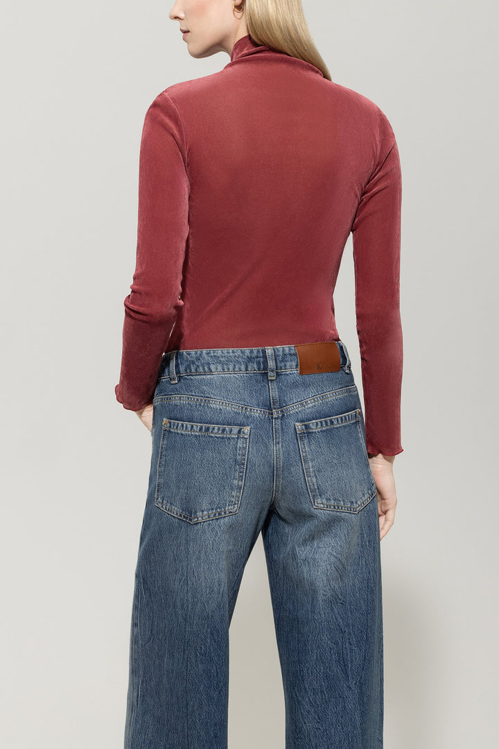 Luisa Cerano Velours Coltrui – Bordeaux-60% polyamide, 40% viscose-DAMES TRUIEN & VESTEN-Rood