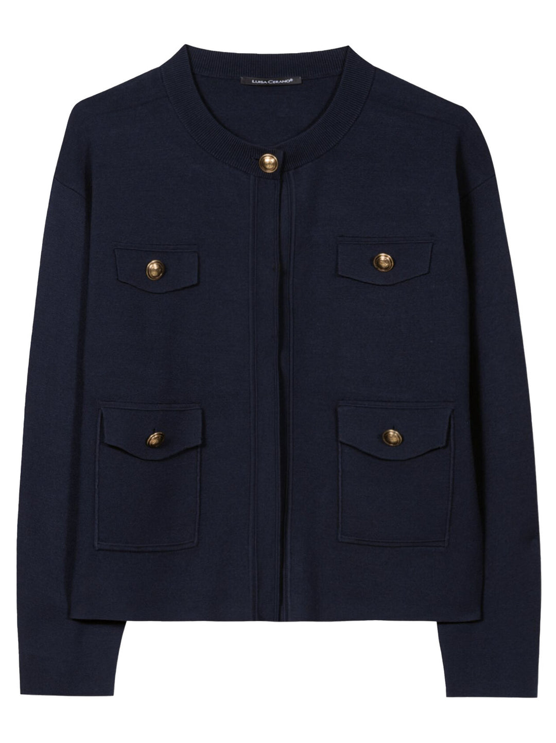 Luisa Cerano Vest – Blauw-72% rayon, 28% polyester-DAMES TRUIEN & VESTEN-Blauw