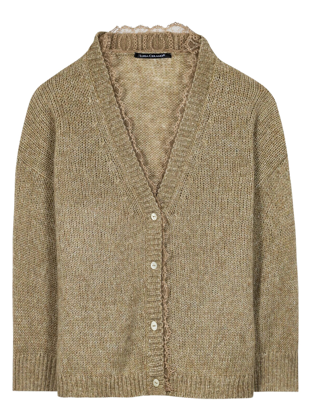Luisa Cerano Vest van alpacamix – Groen-44% polyamide, 34% alpaca wol, 22% wol -DAMES TRUIEN & VESTEN-Groen