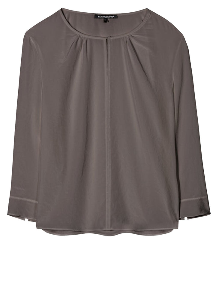 Luisa Cerano vloeiende blouse-Buitenmateriaal: 100% polyester<br />Knopen: parelmoer<br />-DAMES TOPS & BLOUSES-Bruin