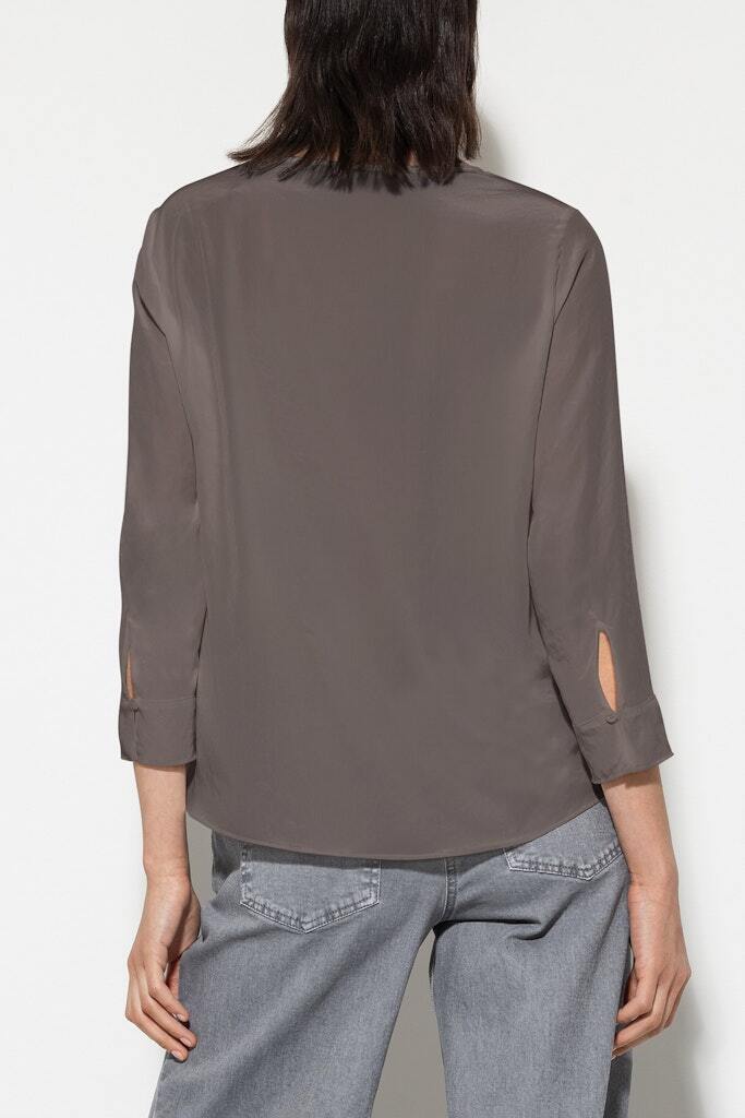 Luisa Cerano vloeiende blouse-Buitenmateriaal: 100% polyester<br />Knopen: parelmoer<br />-DAMES TOPS & BLOUSES-Bruin