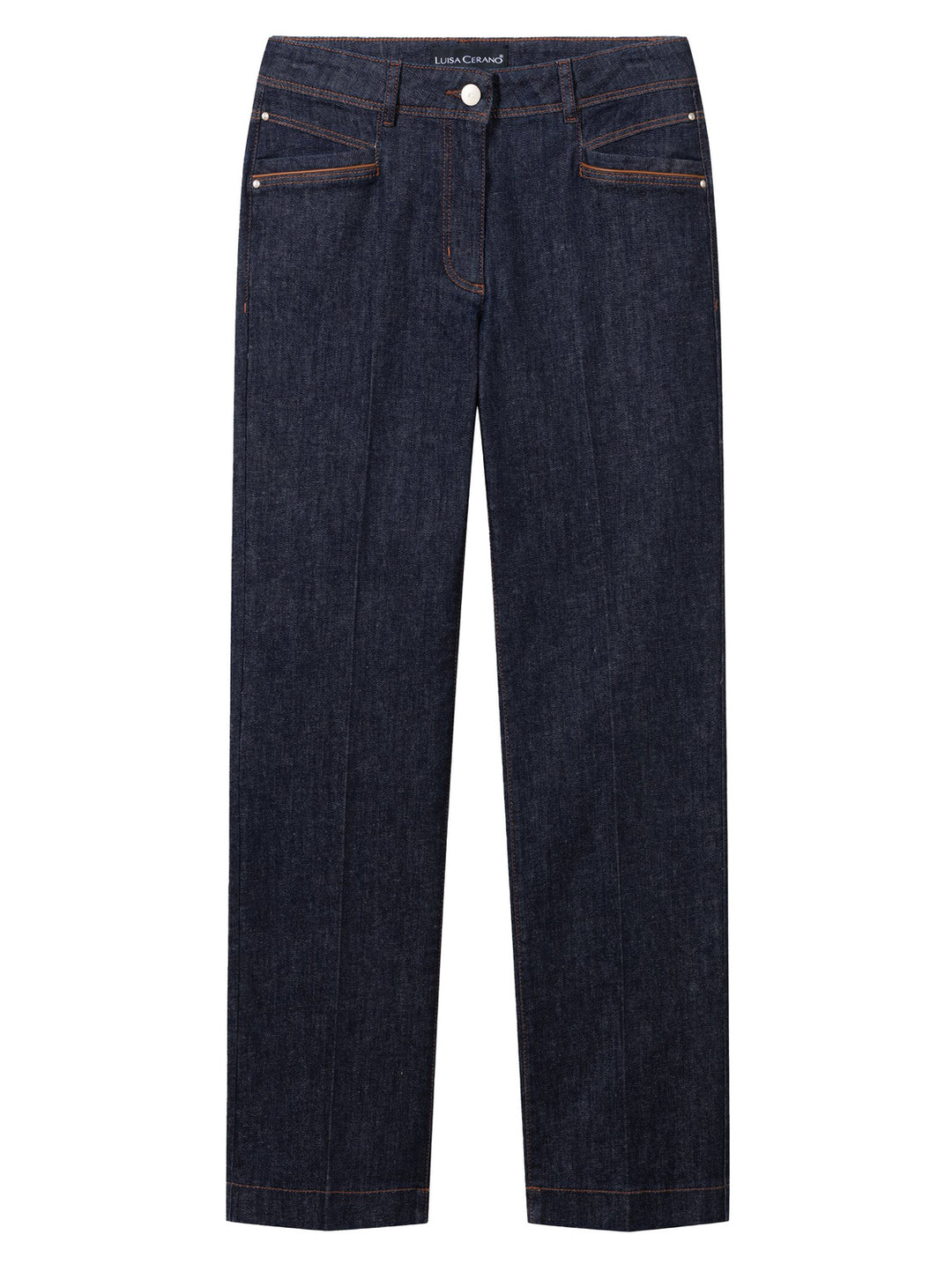 Luisa Cerano Wide Leg Jeans – Blauw-90% cotton, 8% elastomultiester, 2% elastane-DAMES BROEKEN-Blauw